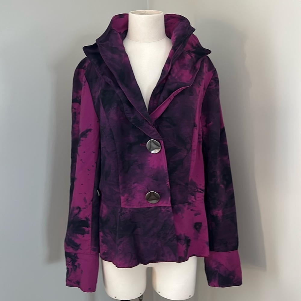 Northern Reflections Tie Dye 2 Button Lightweight Dress Blazer Jacket Sz14
